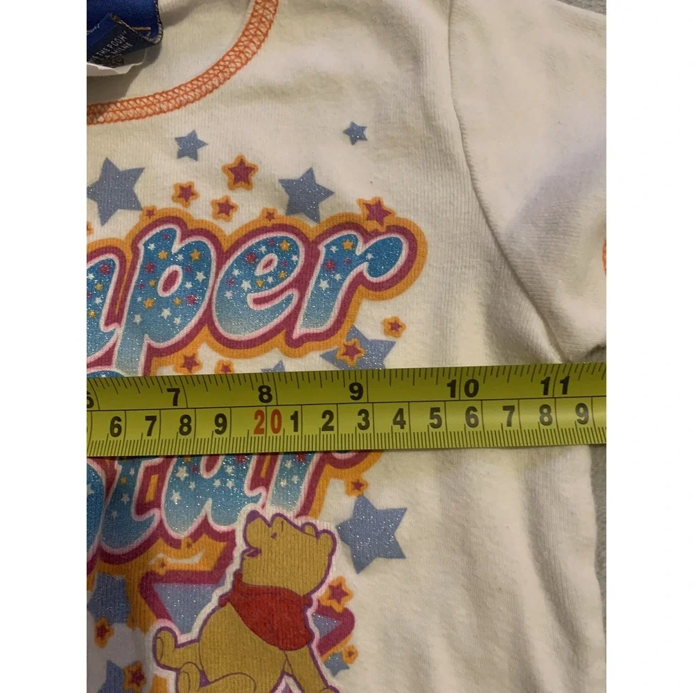 VINTAGE Winnie The Pooh T Shirt Girls 5/6 Disney Jerry Leigh Super Star Y2K